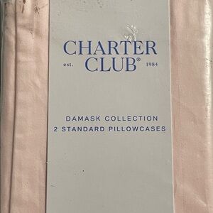 Charter Club Solid 550 TC 100% Cotton Pillowcase Standard Pair Pink